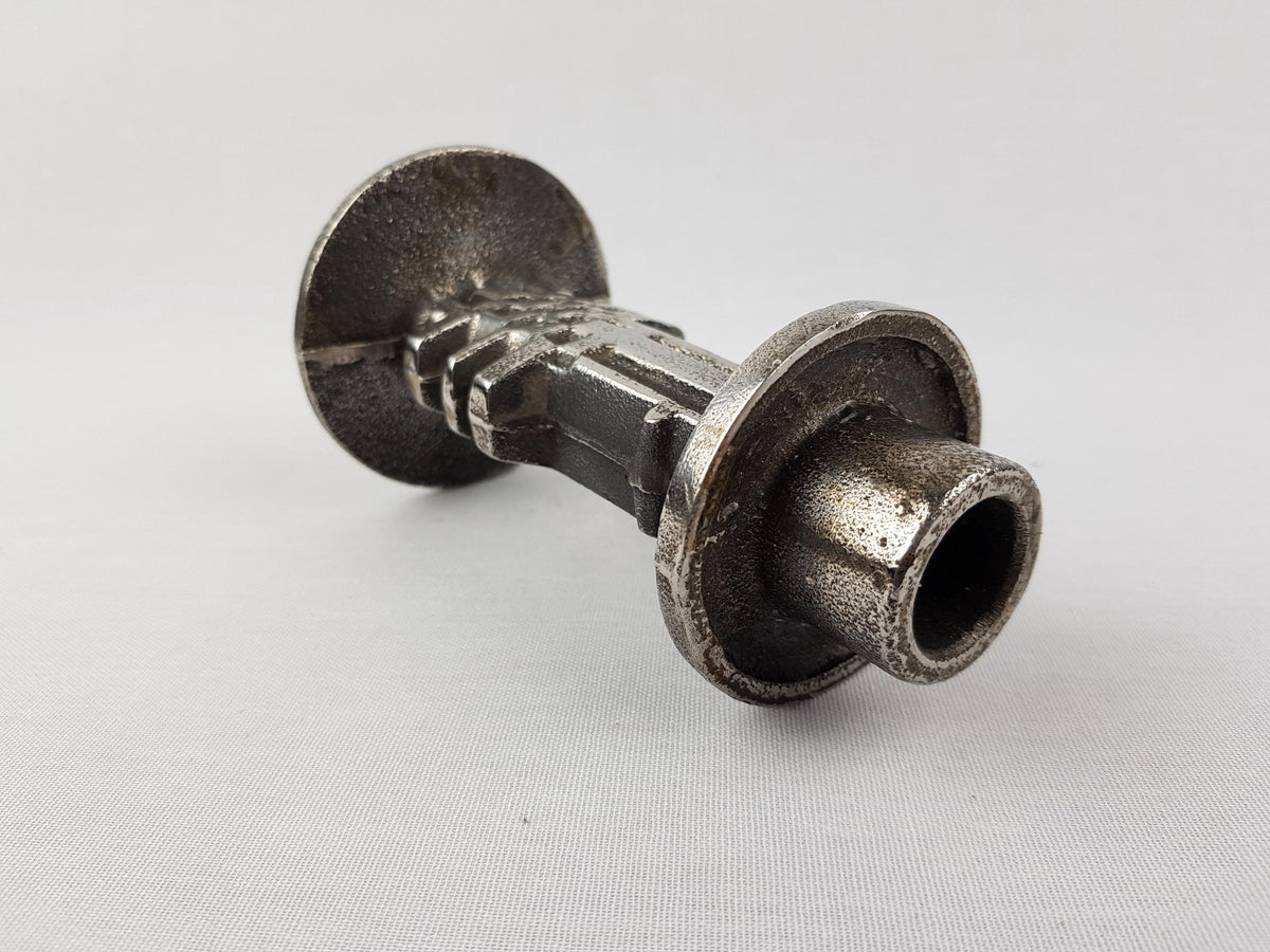 Vintage OLAV JOA Brutalist Sculptural Cast Stainless Steel Candleholder 18-8 Polaris Fabrikker Norway Design 1960s