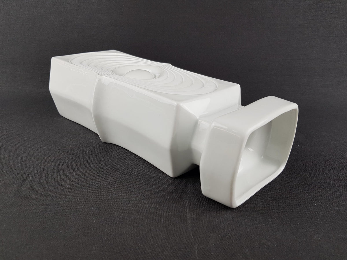 Vintage KERAFINA Porzellanfabrik White Biscuit Porcelain Vase from the Swing Series 796/26 – Royal KPM Bavaria – West Germany 1970's