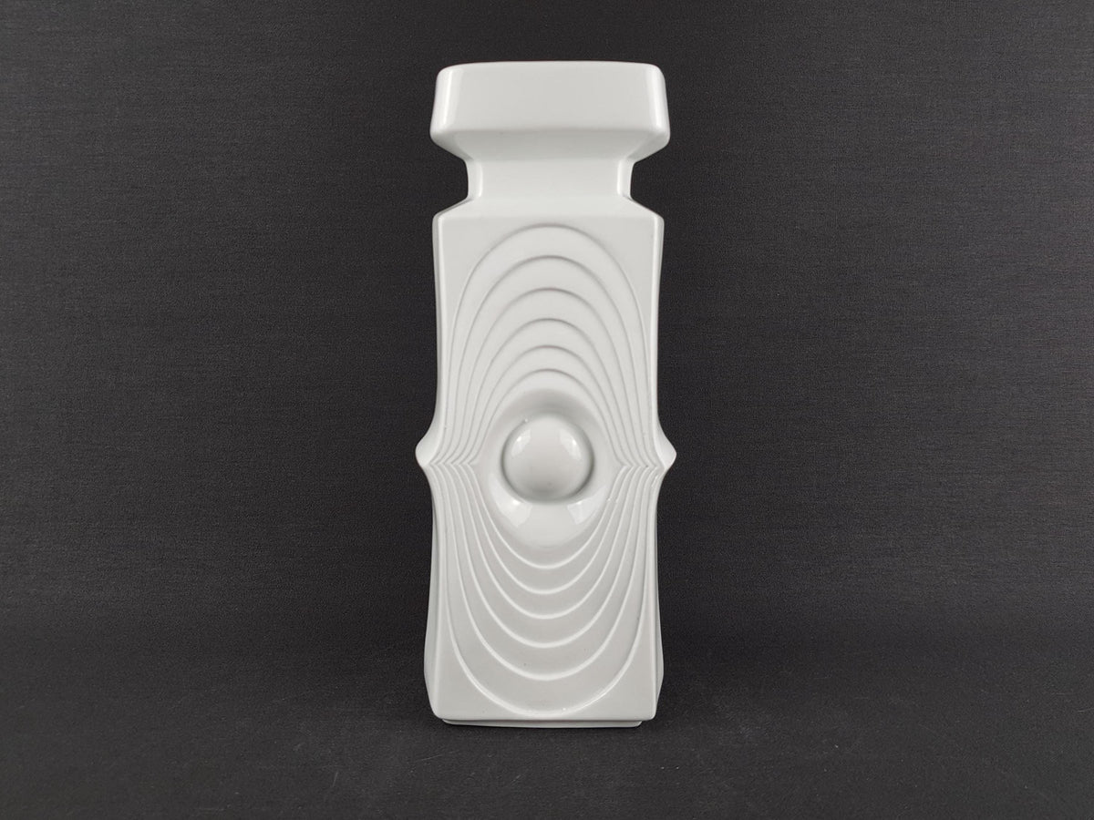 Vintage KERAFINA Porzellanfabrik White Biscuit Porcelain Vase from the Swing Series 796/26 – Royal KPM Bavaria – West Germany 1970's