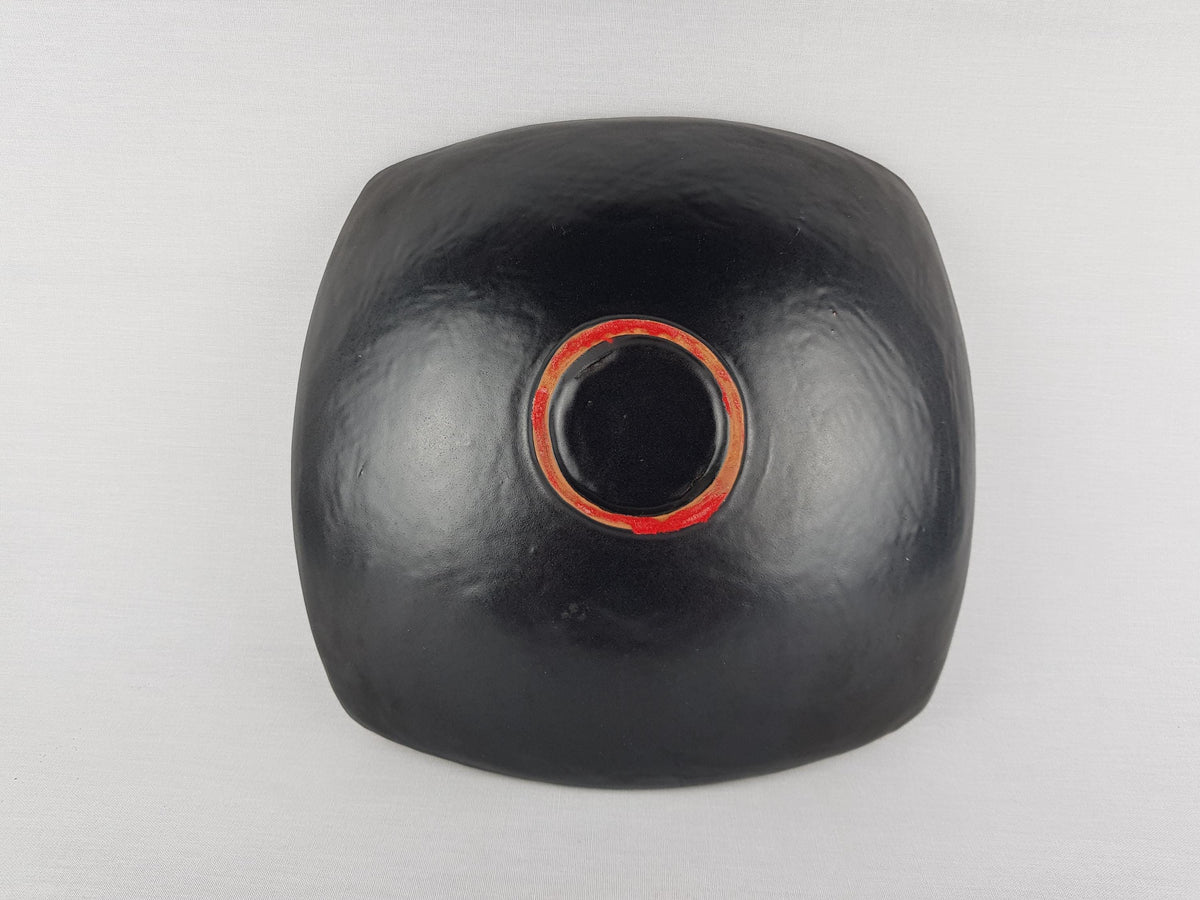 Vintage CARSTENS KERAMIK Black and Red Bowl West German Pottery 1960s 1970s