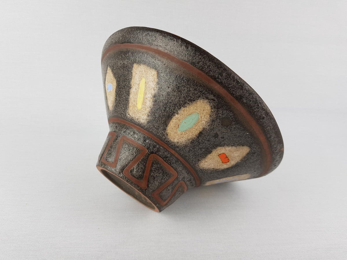Vintage GMUNDNER KERAMIK Brown Green Bowl from Austria 1970s
