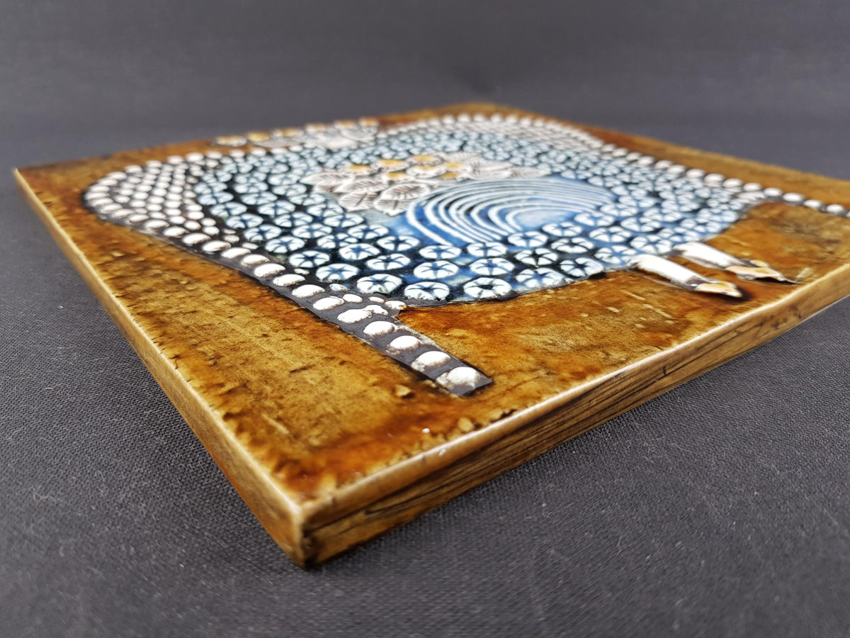 Vintage LISA LARSON for Gustavsberg, "Dam" Tile from the UNIK Series Sweden 1962-1967s