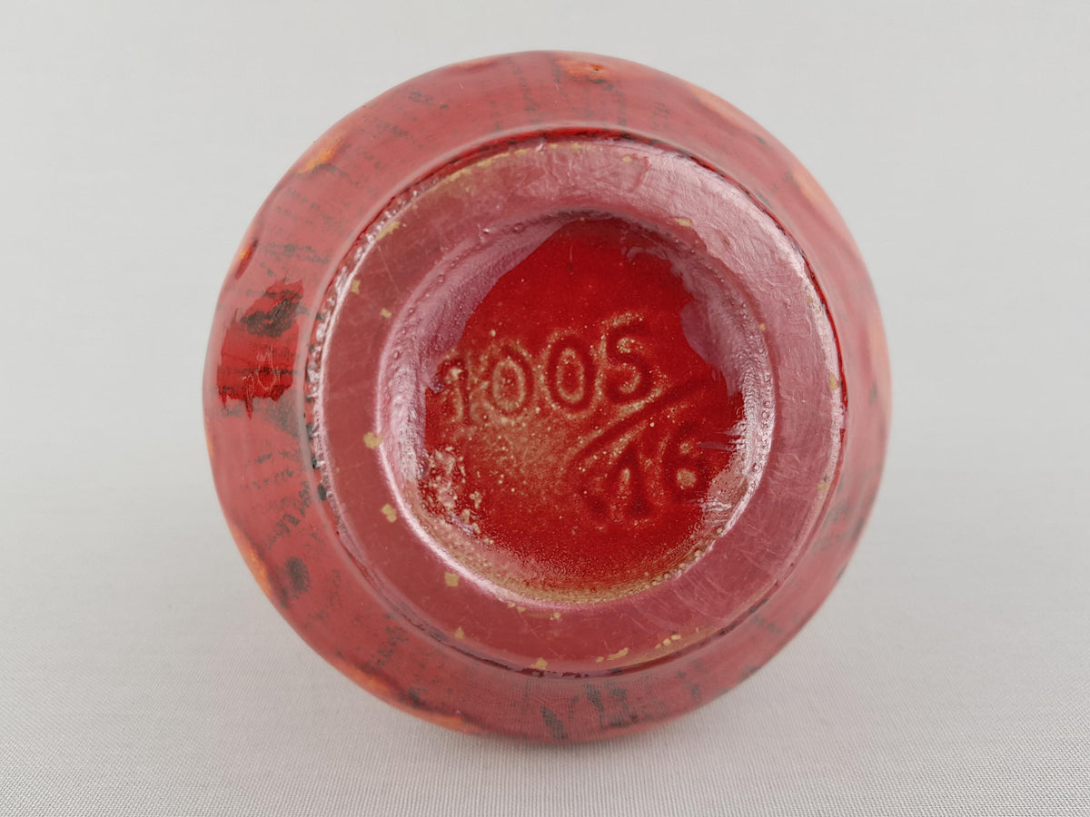 Vintage WALTER GERHARDS Topferei Red and Orange Vase 1005 16 West German Pottery 1970s