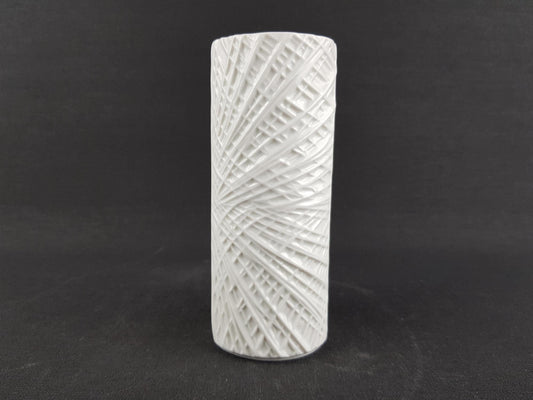 Vintage WUNSIEDEL Porcelain Glossy Op Art Vase With Line Decor 1970s