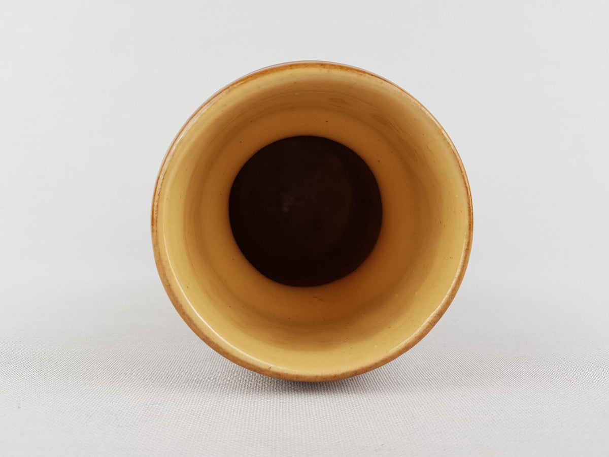 Vintage VEB GRAFENRODA Brown Fat Lava Era Vase 122-22 East German Pottery 1950s