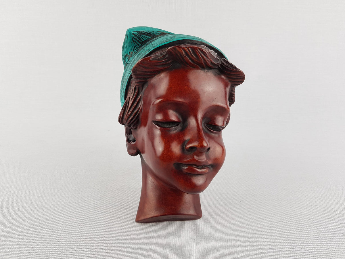 Vintage ACHATIT WERKSTÄTTEN Girl Wall Mask 1218 By Hans Schirmer from West Germany 1950s