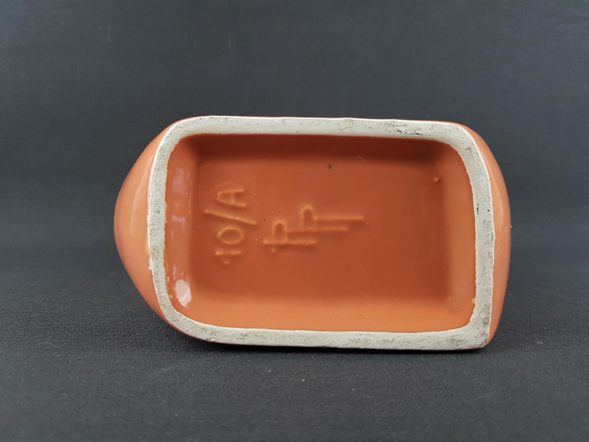 Vintage ROBERTO RIGON Salmon Art Vase 10/A Italian Pottery 1960 70s