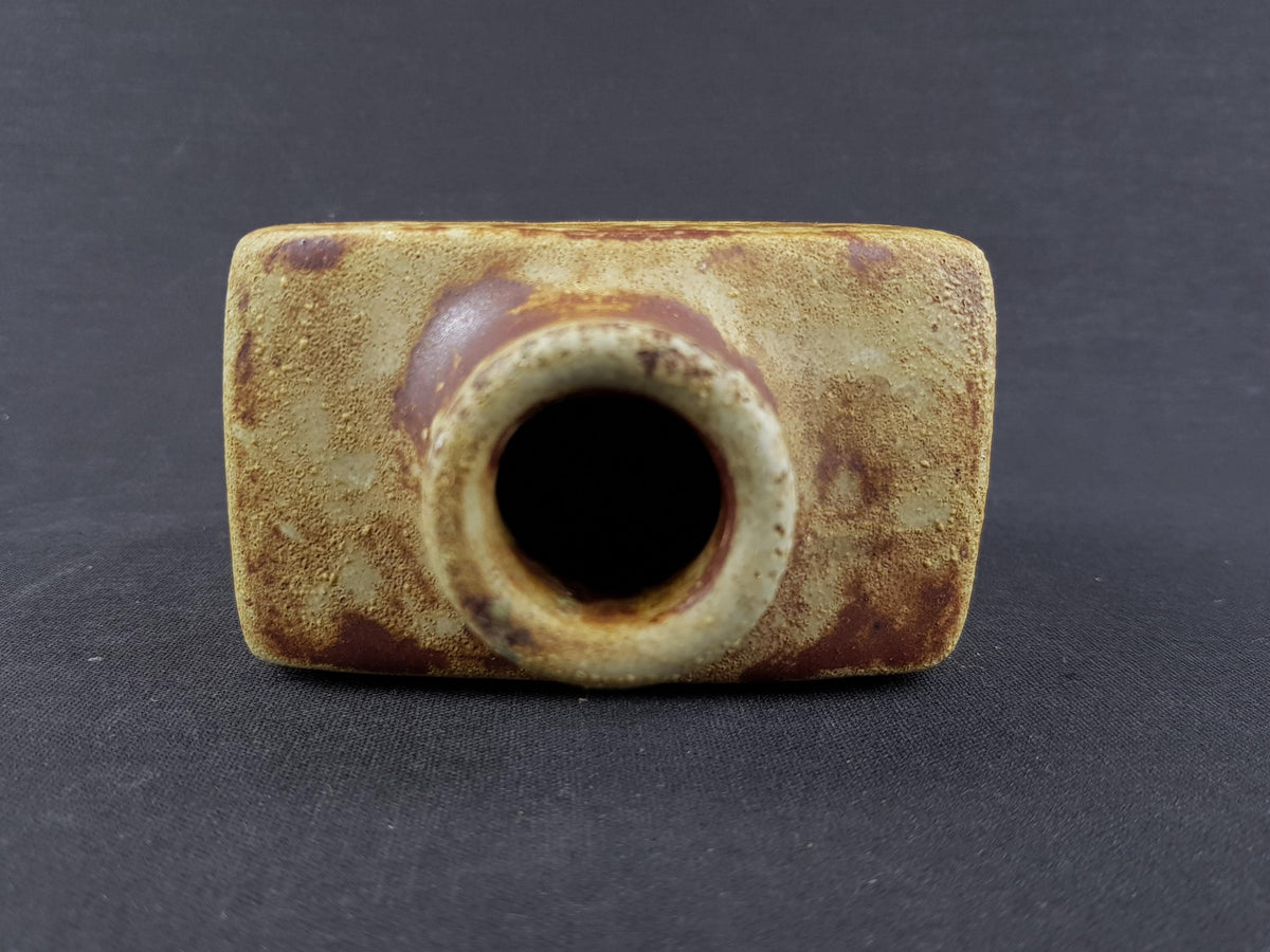 Vintage MOBACH Yellow and Brown Ceramic Vase from Dutch Studio Pottery 1970s