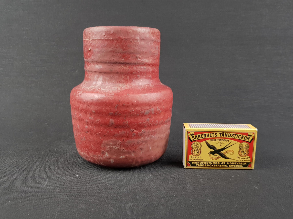 Vintage MOBACH Red Burgundy Vase from The Netherlands Dutch Studio Pottery 1970s