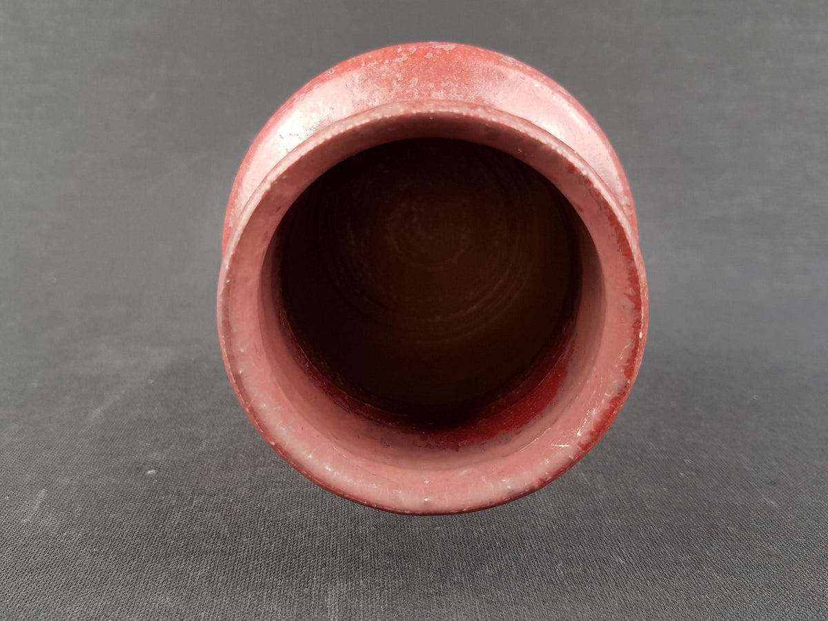 Vintage MOBACH Red Burgundy Vase from The Netherlands Dutch Studio Pottery 1970s