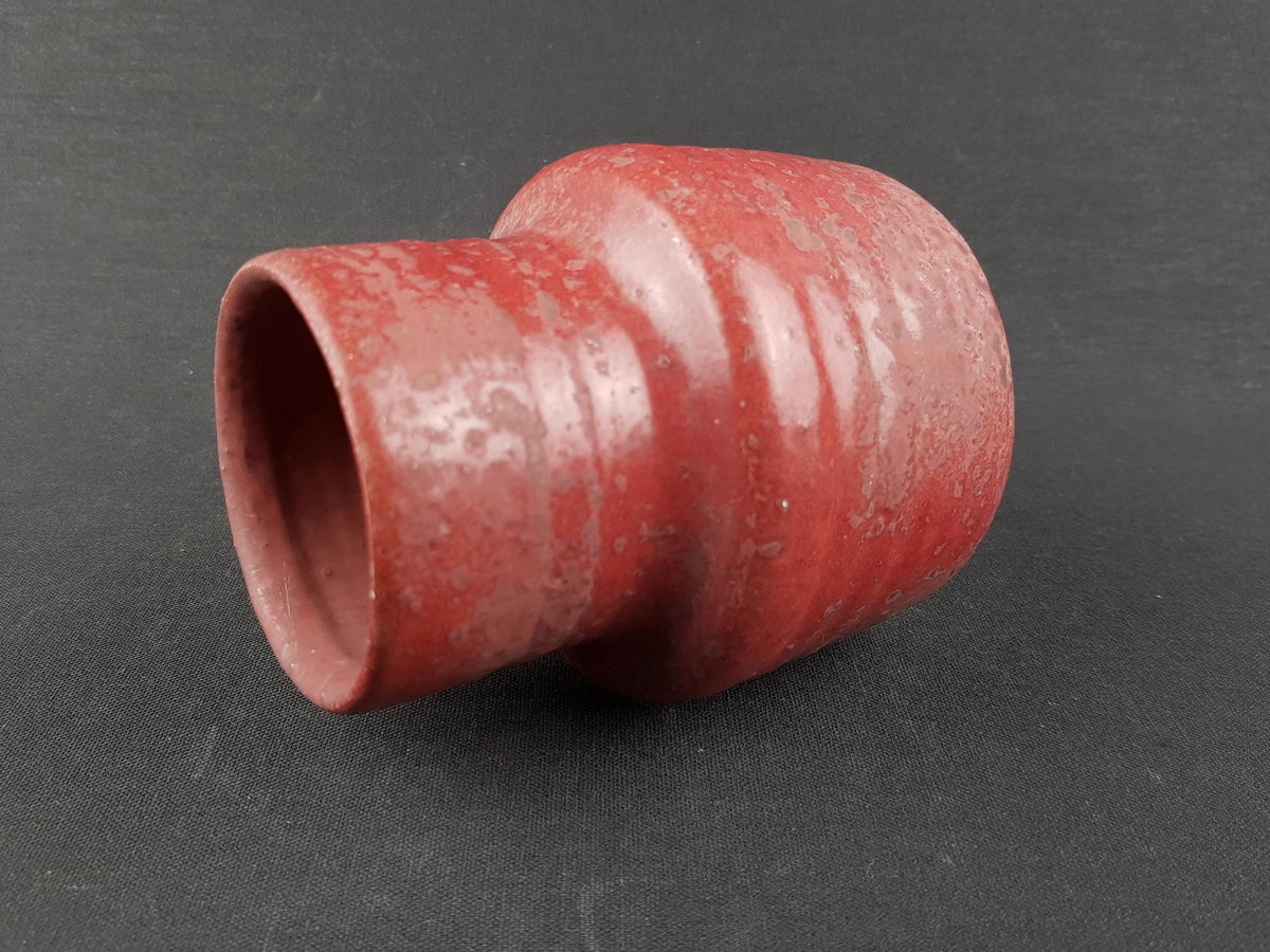 Vintage MOBACH Red Burgundy Vase from The Netherlands Dutch Studio Pottery 1970s