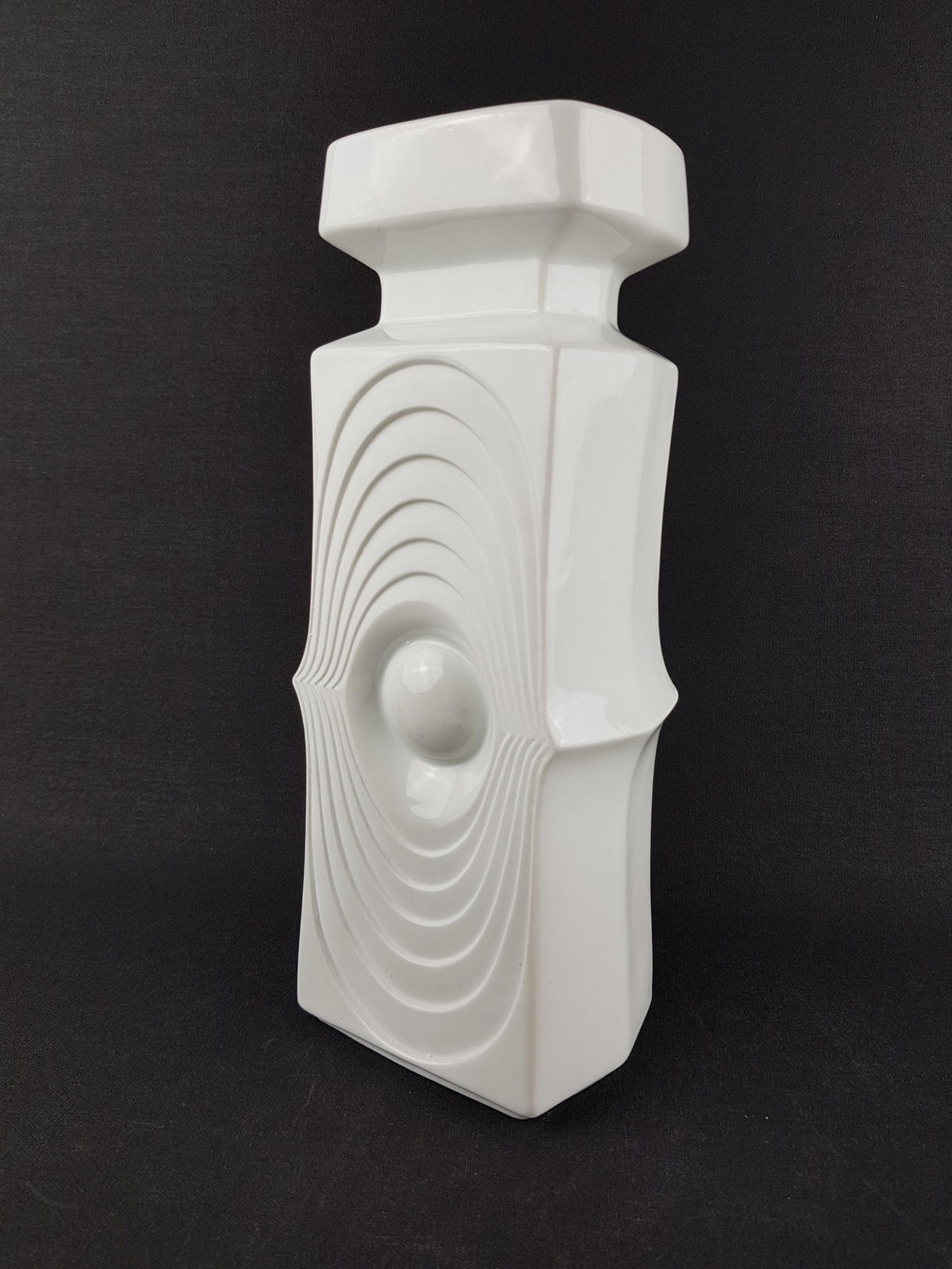 Vintage KERAFINA Porzellanfabrik White Biscuit Porcelain Vase from the Swing Series 796/26 – Royal KPM Bavaria – West Germany 1970's