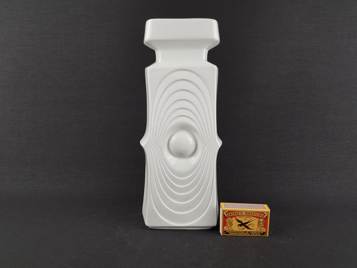Vintage KERAFINA Porzellanfabrik White Biscuit Porcelain Vase from the Swing Series 796/26 – Royal KPM Bavaria – West Germany 1970's