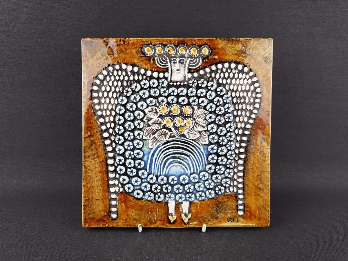 Vintage LISA LARSON for Gustavsberg, "Dam" Tile from the UNIK Series Sweden 1962-1967s