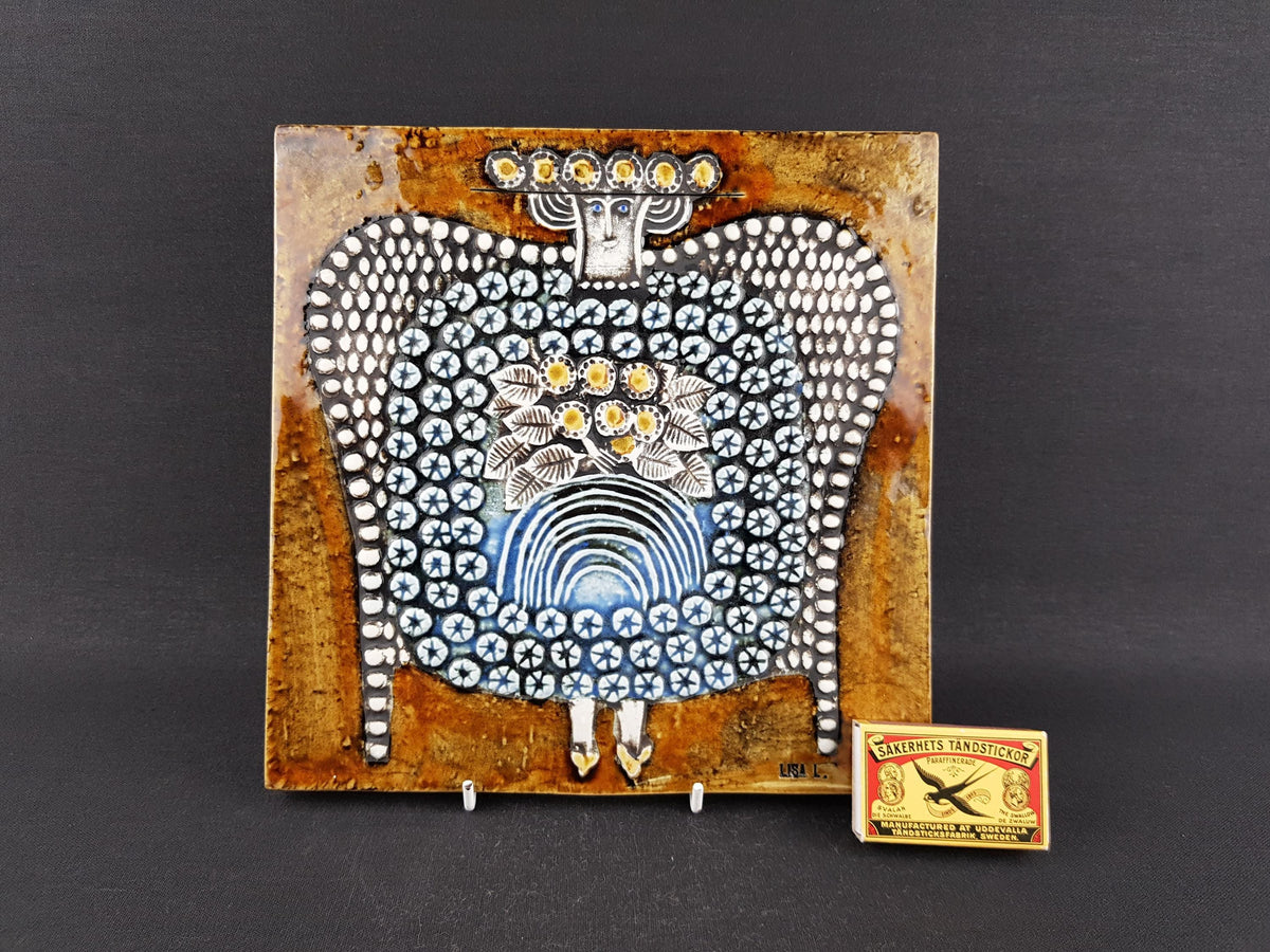 Vintage LISA LARSON for Gustavsberg, "Dam" Tile from the UNIK Series Sweden 1962-1967s