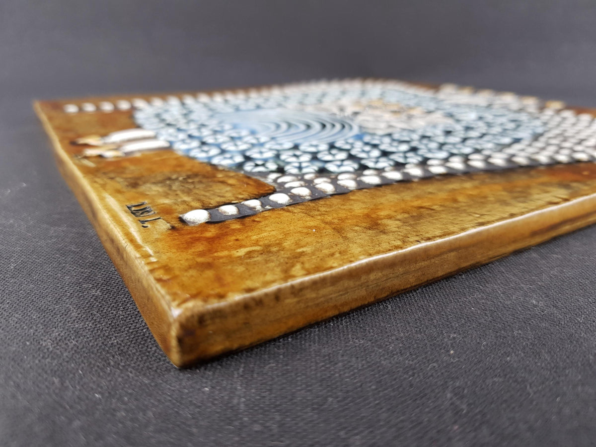 Vintage LISA LARSON for Gustavsberg, "Dam" Tile from the UNIK Series Sweden 1962-1967s