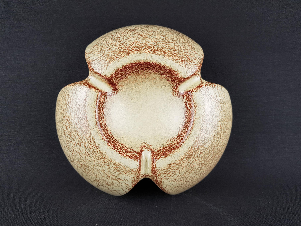 Vintage BERTONCELLO Ashtray Screziato Havana Glaze Italian Pottery 1970s