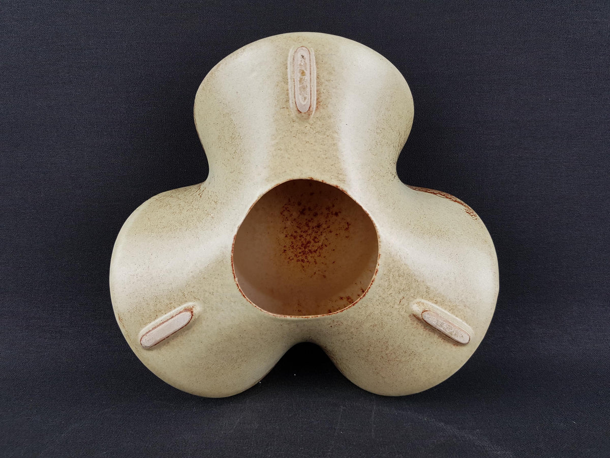 Vintage BERTONCELLO Ashtray Screziato Havana Glaze Italian Pottery 1970s