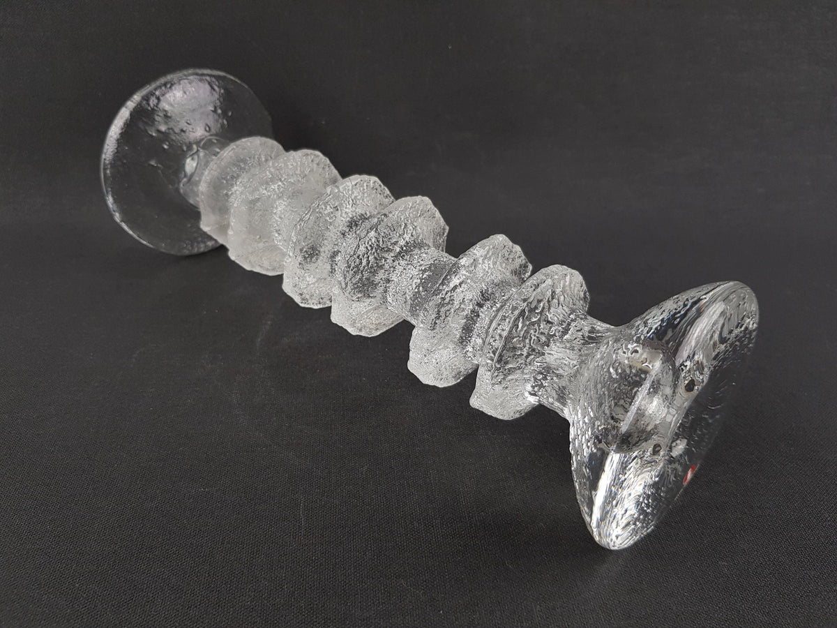 Vintage IITTALA Glass Candleholder 6 Rings Festivo by Timo Sarpaneva Signed Finland 1967