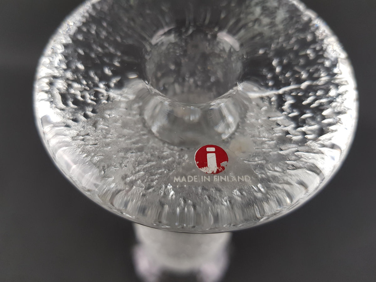 Vintage IITTALA Glass Candleholder 6 Rings Festivo by Timo Sarpaneva Signed Finland 1967