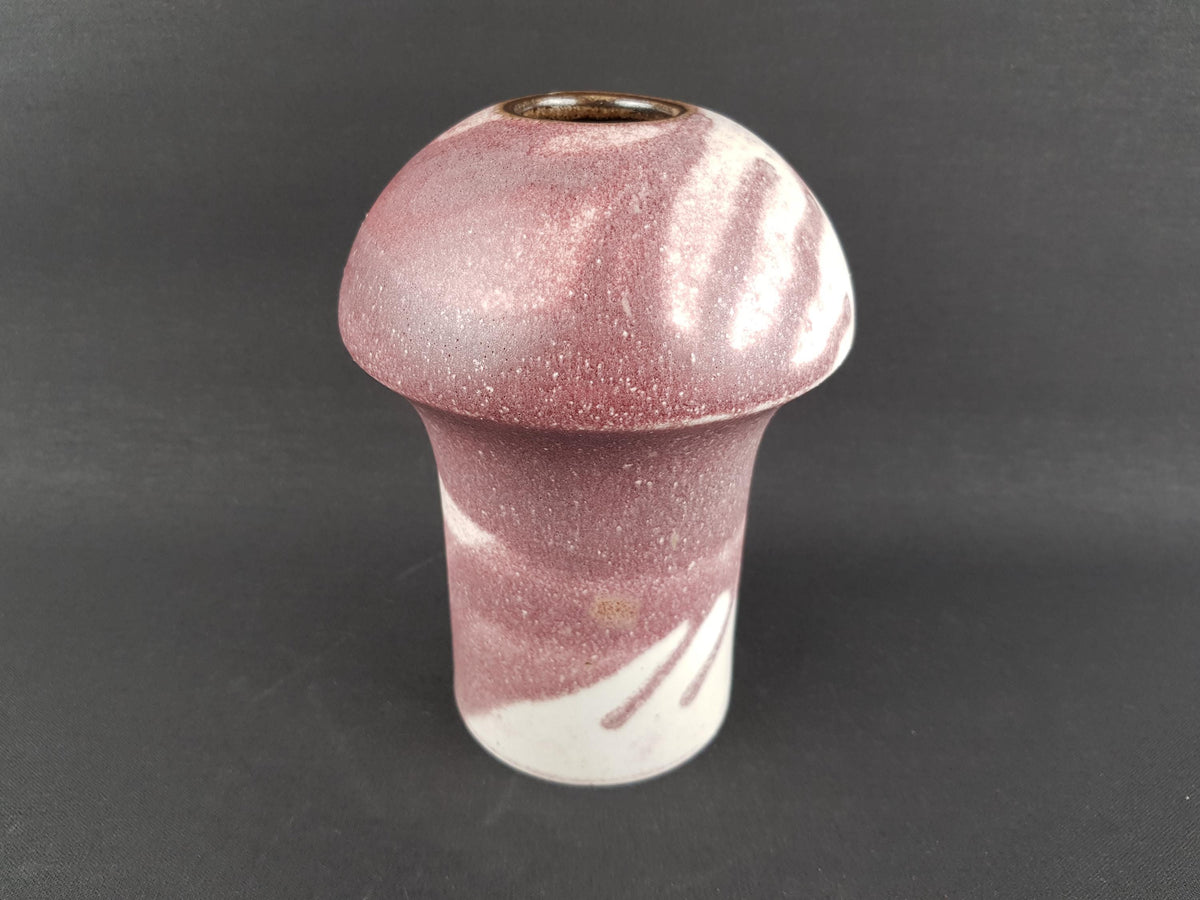 Vintage PETER GUGGENBÜHLER Die Werkstatt, Altenkunstadt Beige Burgundy Vase West German Pottery 1970-80s
