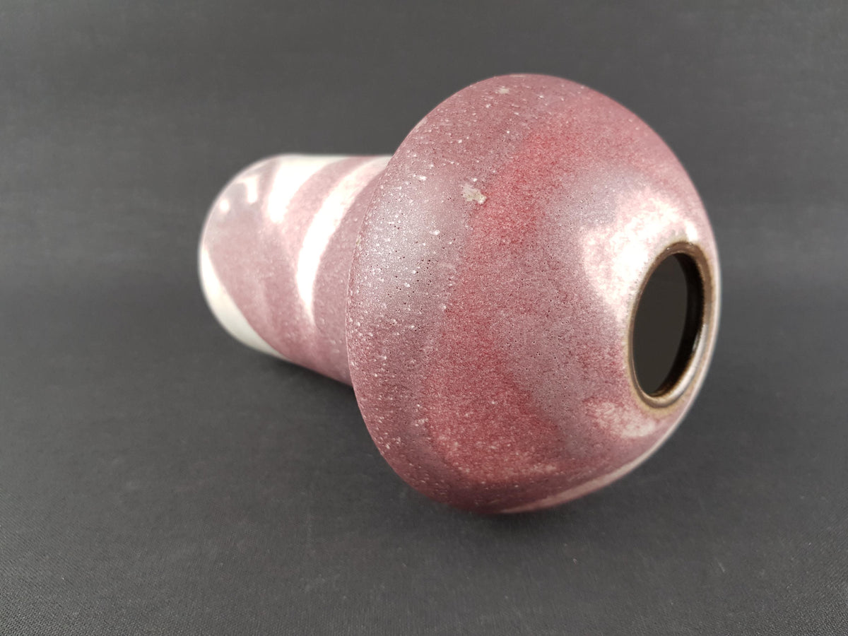Vintage PETER GUGGENBÜHLER Die Werkstatt, Altenkunstadt Beige Burgundy Vase West German Pottery 1970-80s