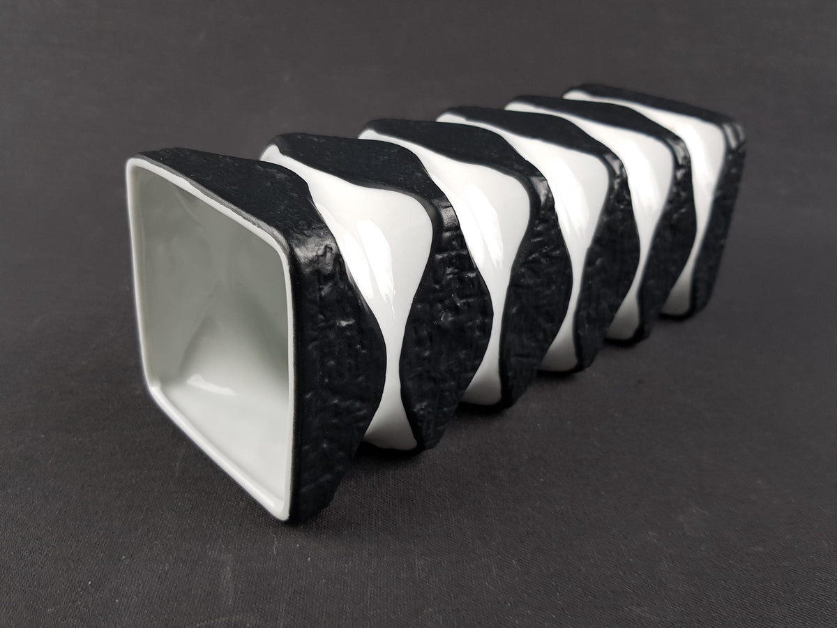 Vintage KERAFINA Porzellanfabrik Black and White Op Art Vase 640/2 – Royal KPM Bavaria – Designed by Ernst Fenzl – West Germany 1970s