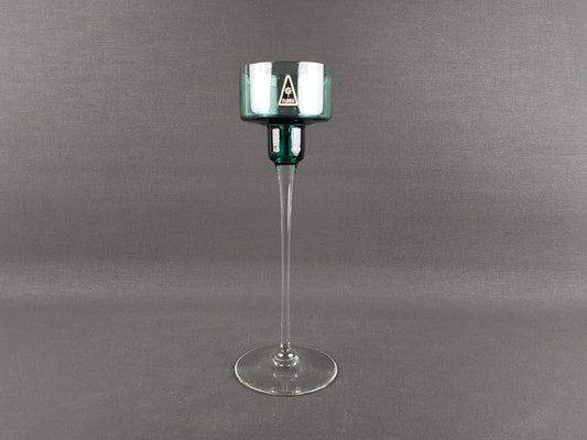 Vintage FLORA Glass Vase Candle Holder Scandinavian Art Glass Sweden 1960s 1970s