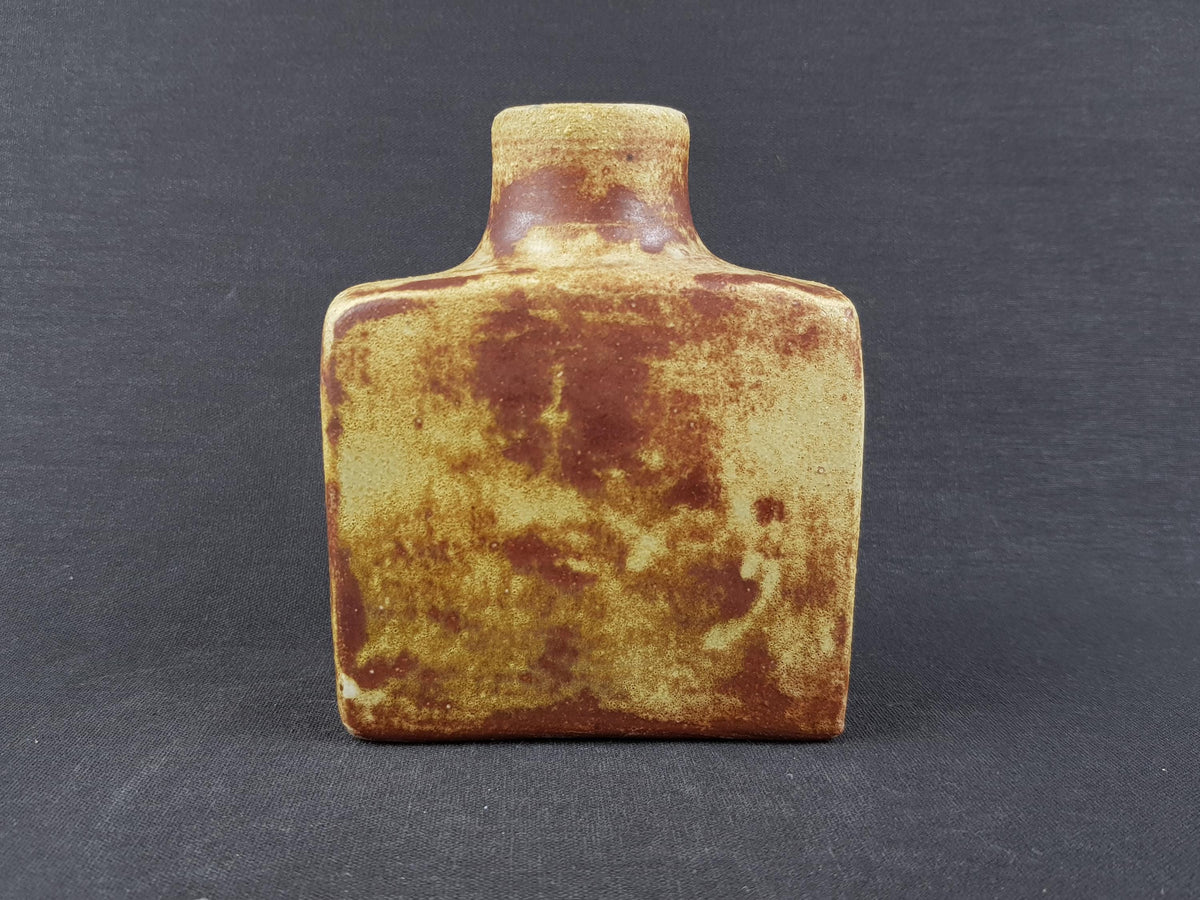 Vintage MOBACH Yellow and Brown Ceramic Vase from Dutch Studio Pottery 1970s