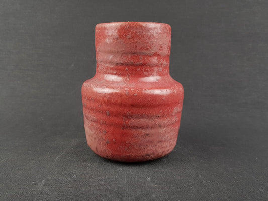 Vintage MOBACH Red Burgundy Vase from The Netherlands Dutch Studio Pottery 1970s