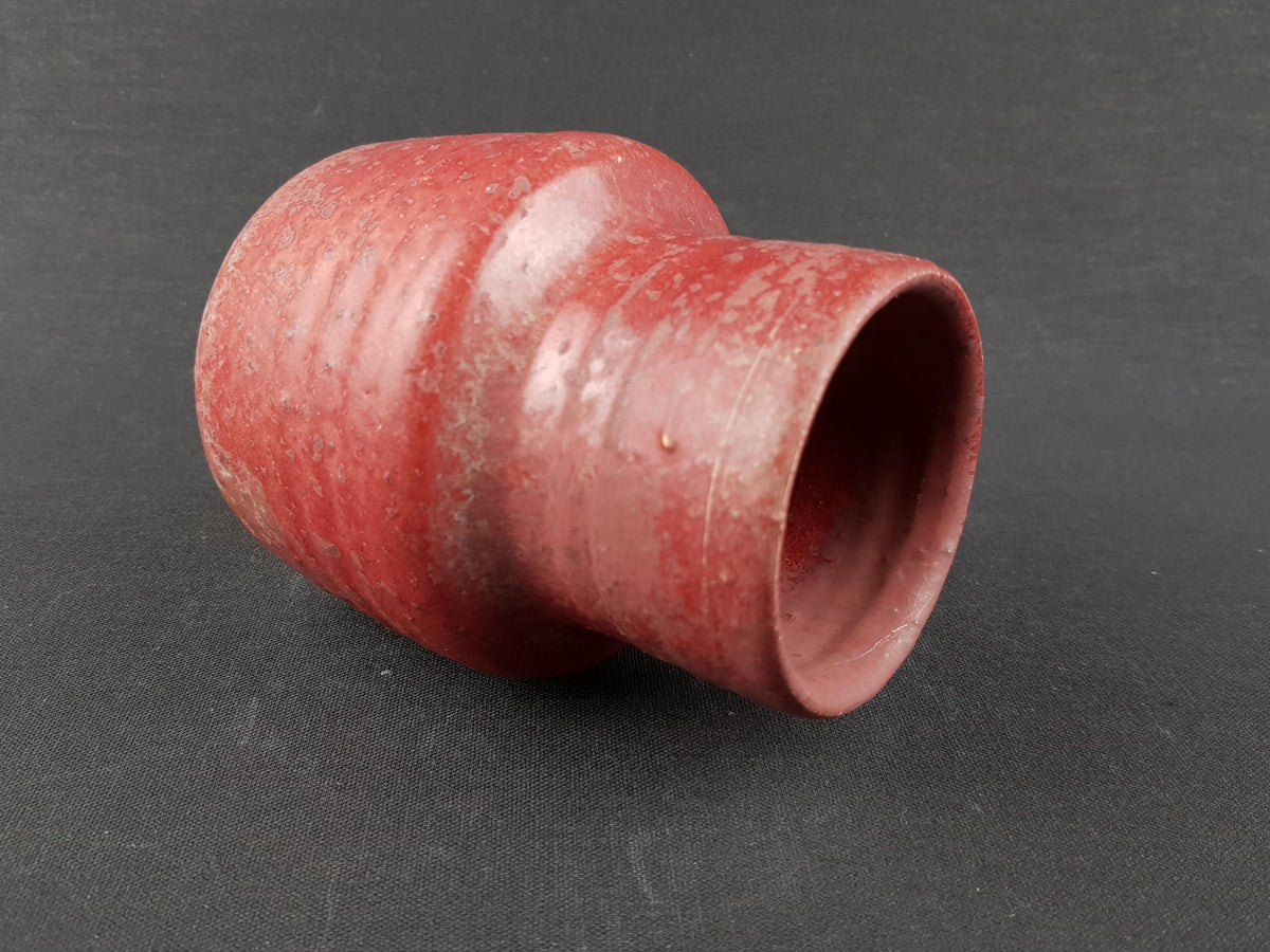 Vintage MOBACH Red Burgundy Vase from The Netherlands Dutch Studio Pottery 1970s