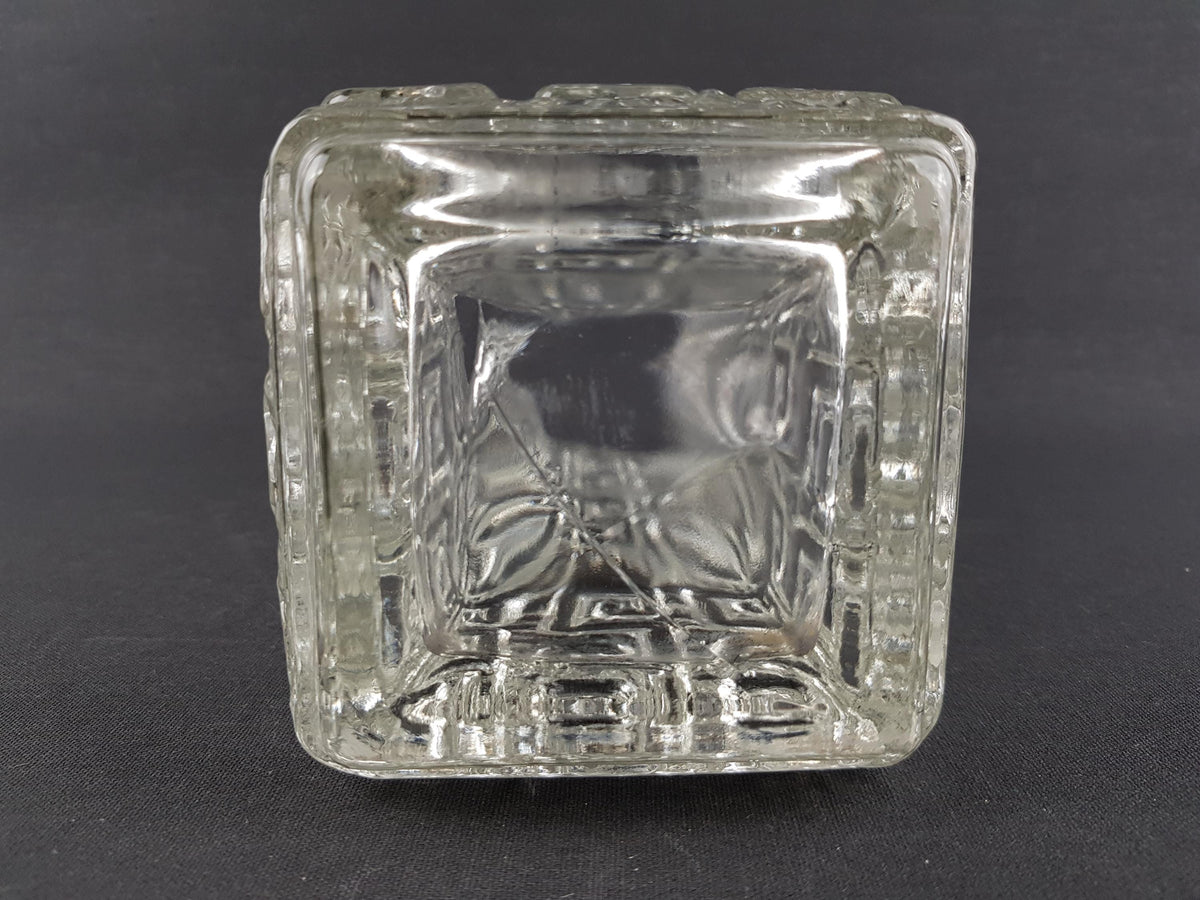 Vintage RIIHIMAEN LASI Clear Glass with Geometric Pattern Vase by Tamara Aladin 1960s