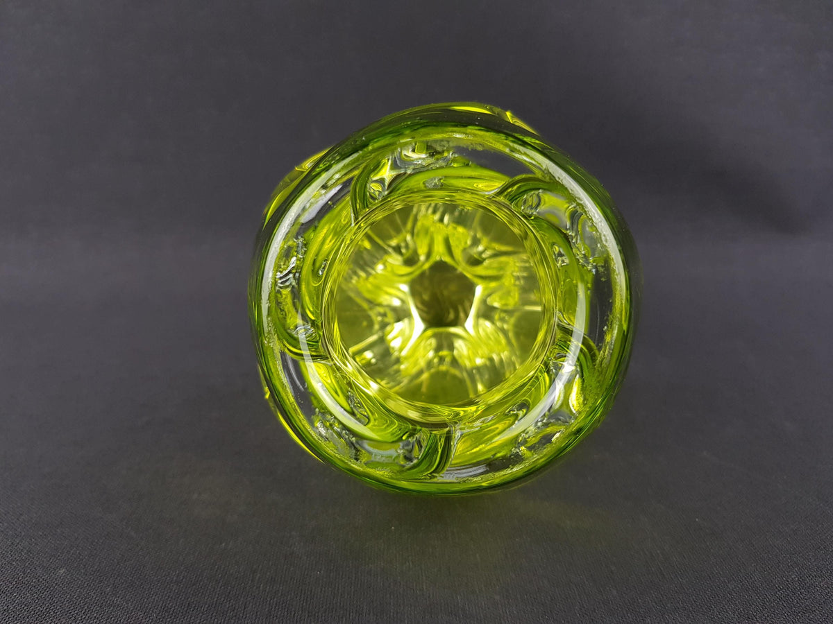 Vintage Rare JOSEF HOSPODKA Neon Yellow Vase Novy Bor Borocrystal Bohemian Czech Glass 1960s Czechoslovakia
