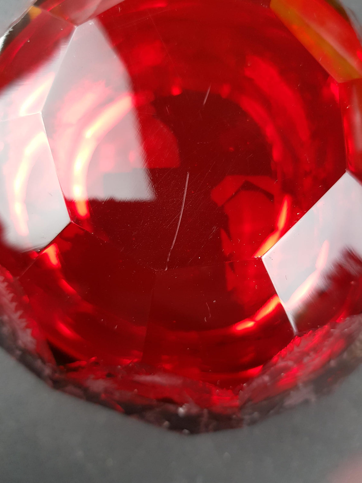 Vintage MURANO Sommerso Glass Bowl Alessandro Mandruzzato Red Yellow Frosted Art Glass Italy 1960s