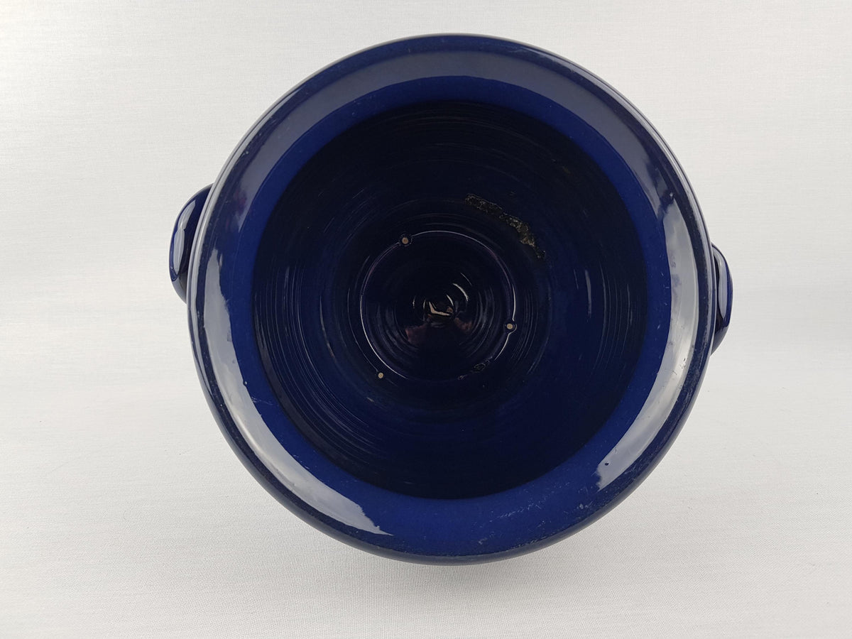 Vintage MAREI KERAMIK Blue 'Capri' Decor Fat Lava Flower Cache Pot Planter West German Pottery 1970s