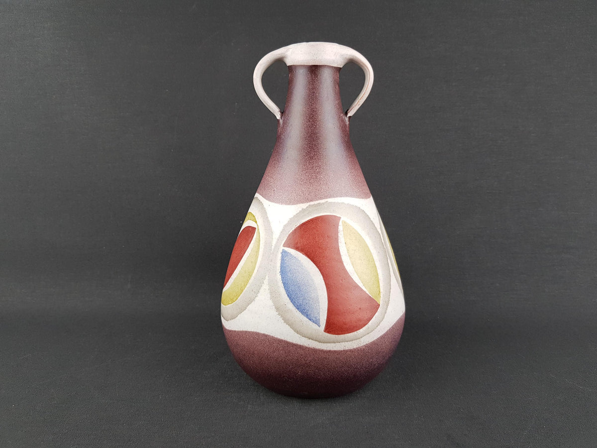 Vintage KROSSELBACH Handpainted Handled Vase by Cläre Zange and Karl-Heinz Loffler 19 West German Pottery 1950s