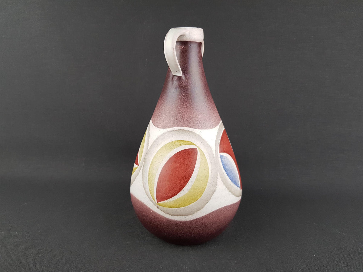 Vintage KROSSELBACH Handpainted Handled Vase by Cläre Zange and Karl-Heinz Loffler 19 West German Pottery 1950s