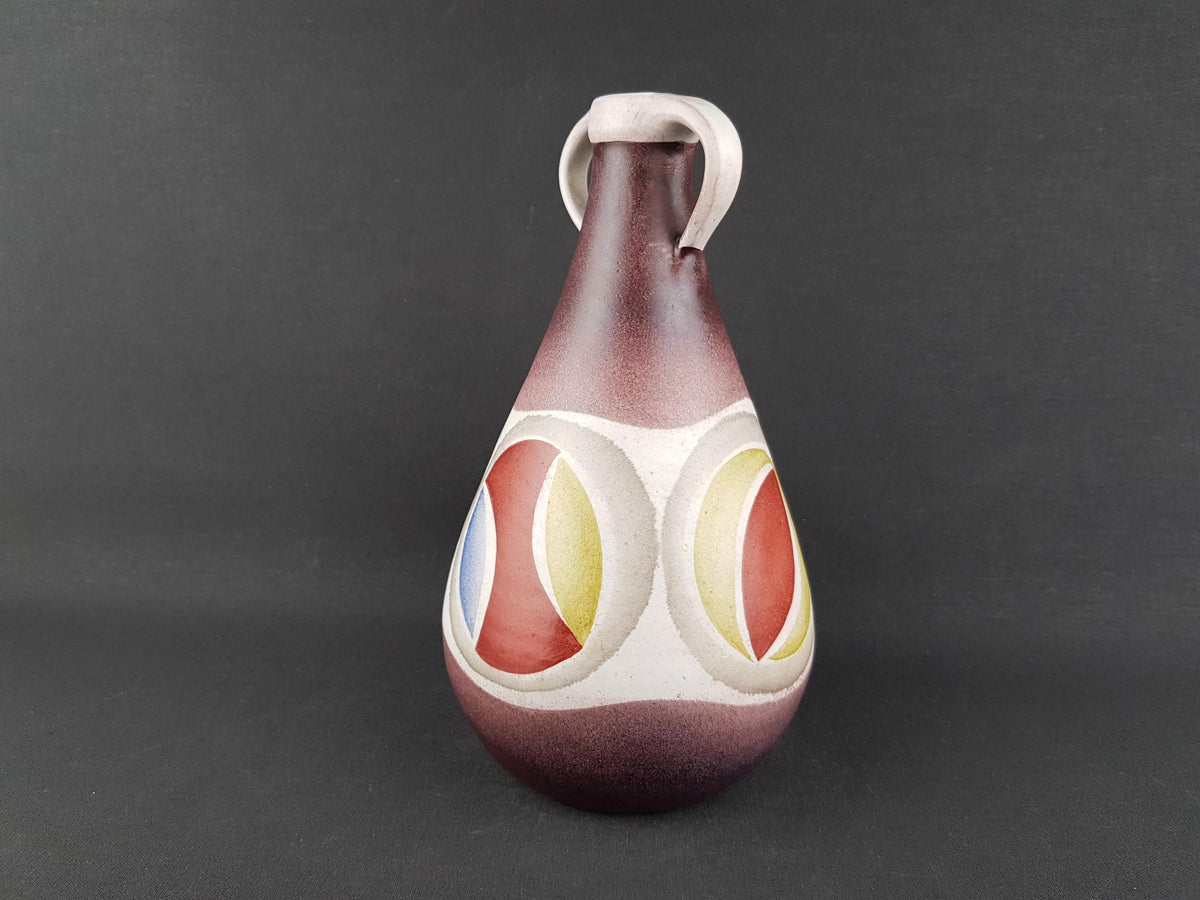 Vintage KROSSELBACH Handpainted Handled Vase by Cläre Zange and Karl-Heinz Loffler 19 West German Pottery 1950s