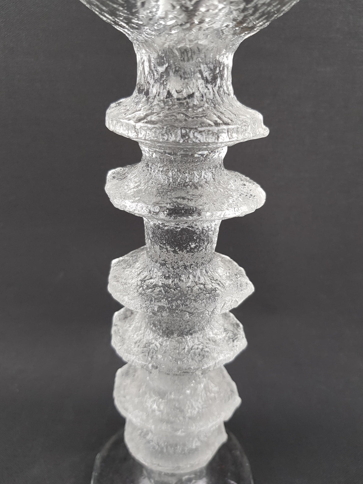 Vintage IITTALA Glass Candleholder 6 Rings Festivo by Timo Sarpaneva Signed Finland 1967