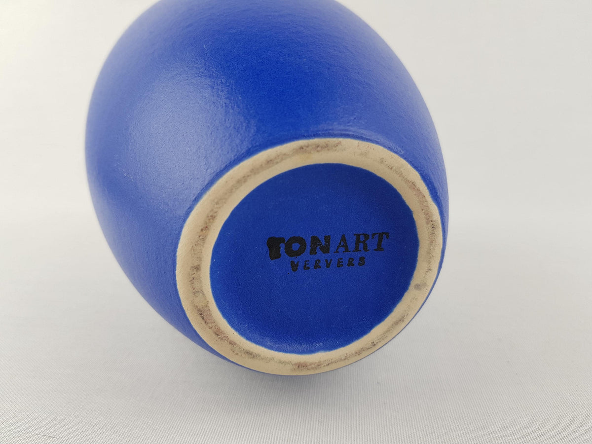 Vintage TONART VERVERS Cobalt Blue Vase German Pottery Westerwald 1990s