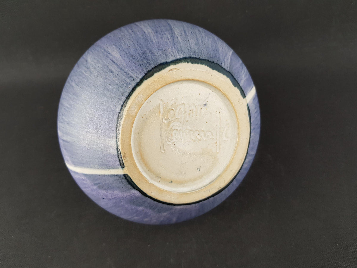 Vintage Kegnæs Keramik Purple Fishmouth Vase Danish Studio Art Denmark 1960-70