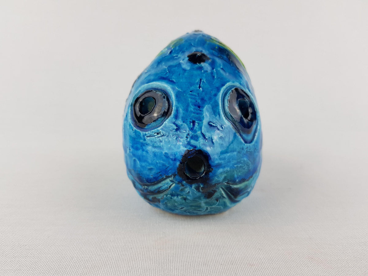 RARE Vintage BITOSSI Fish with Rimini Blu by Aldo Londi - Italian Pottery, 1960s
