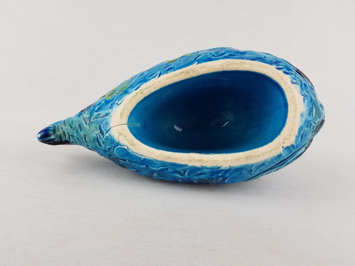 RARE Vintage BITOSSI Fish with Rimini Blu by Aldo Londi - Italian Pottery, 1960s