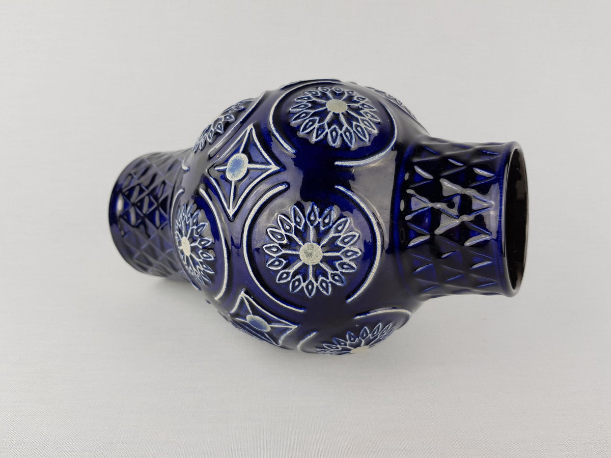 Vintage Ink Blue BAY KERAMIK Vase West German Pottery 62 25 Fat Lava Era 1960-70