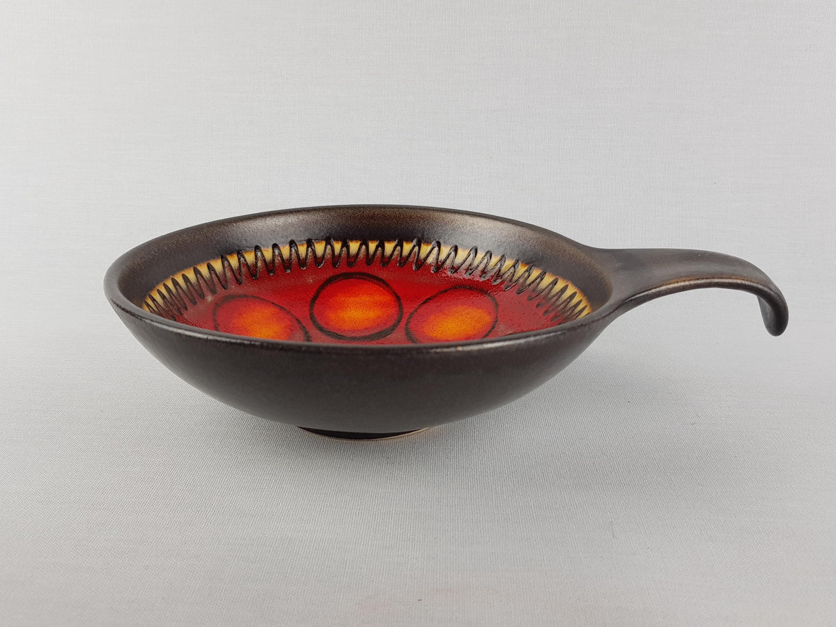 Vintage DÜMLER & BREIDEN Brown and Orange Ceramic Bowl 206/18 West German Pottery 1970s