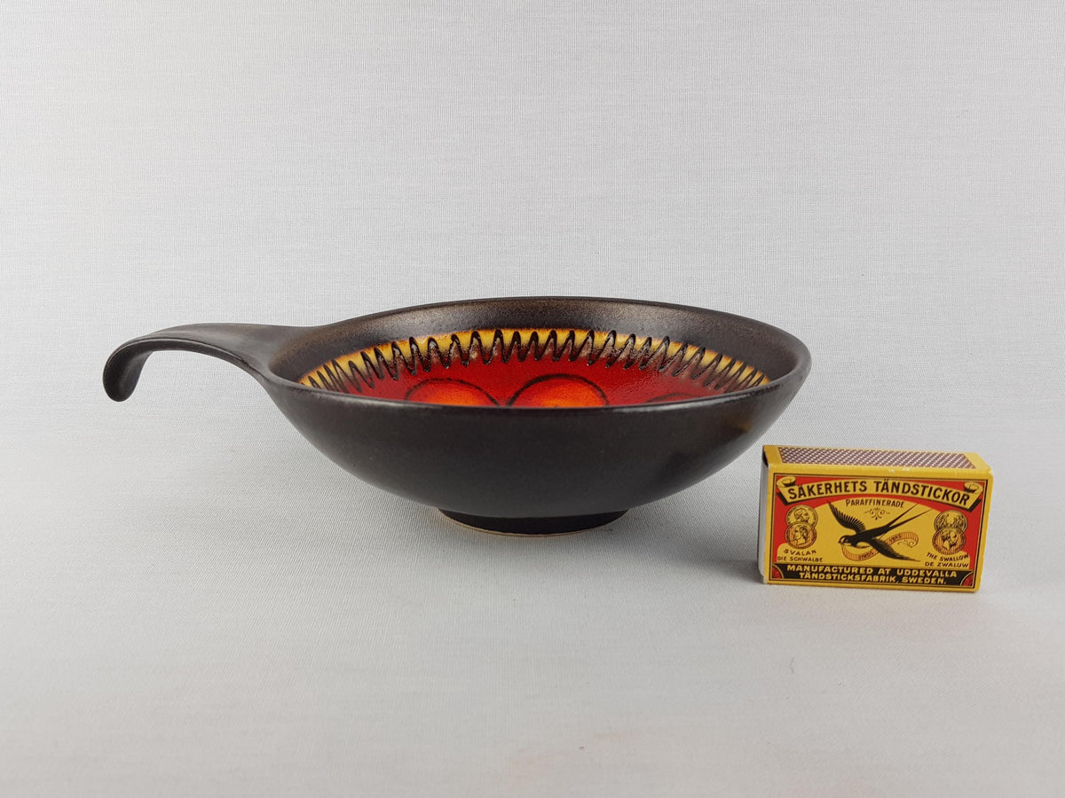 Vintage DÜMLER & BREIDEN Brown and Orange Ceramic Bowl 206/18 West German Pottery 1970s