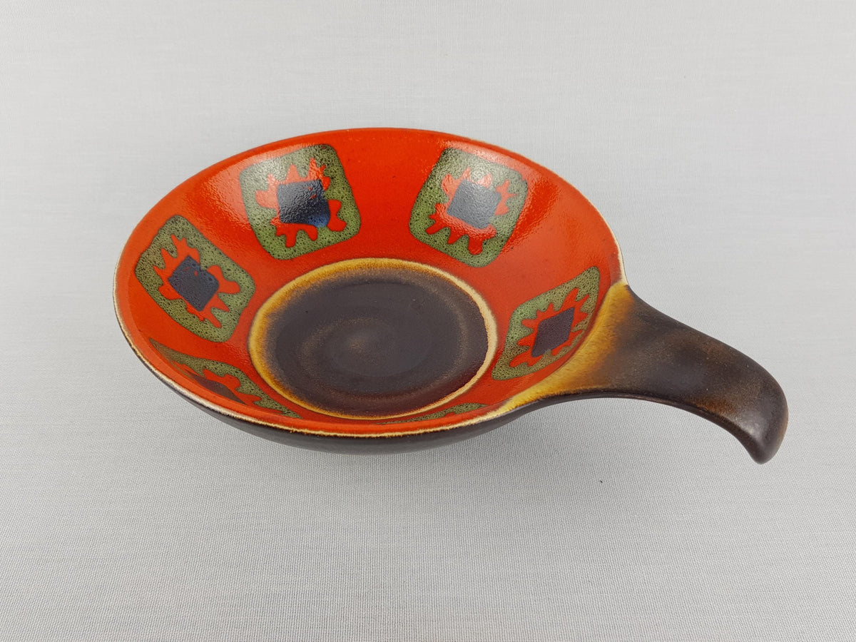 Vintage DÜMLER & BREIDEN Orange and Brown Ceramic Bowl 206/18 West German Pottery 1970s