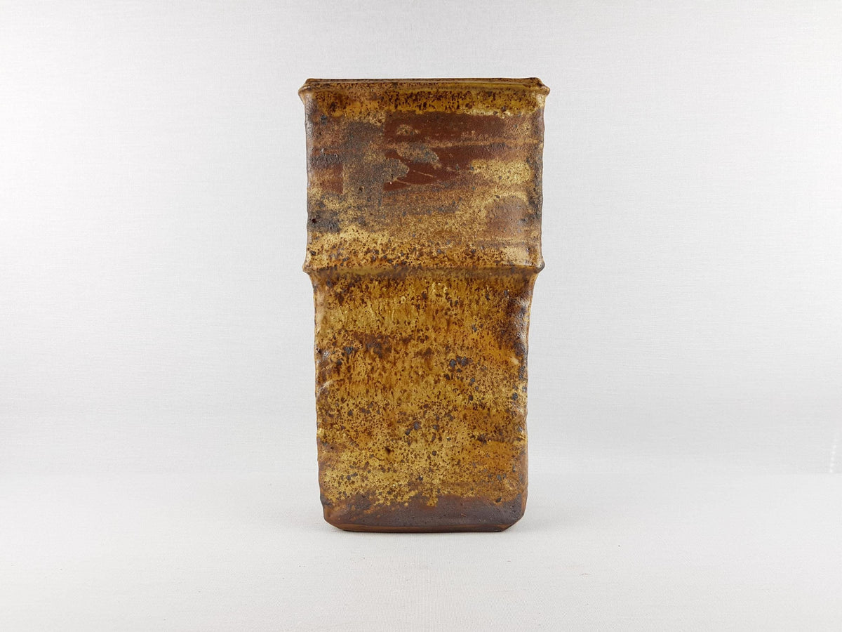 Vintage MICHEL DELMOTTE Brutalist Stoneware Vase French Studio Art Pottery 1973