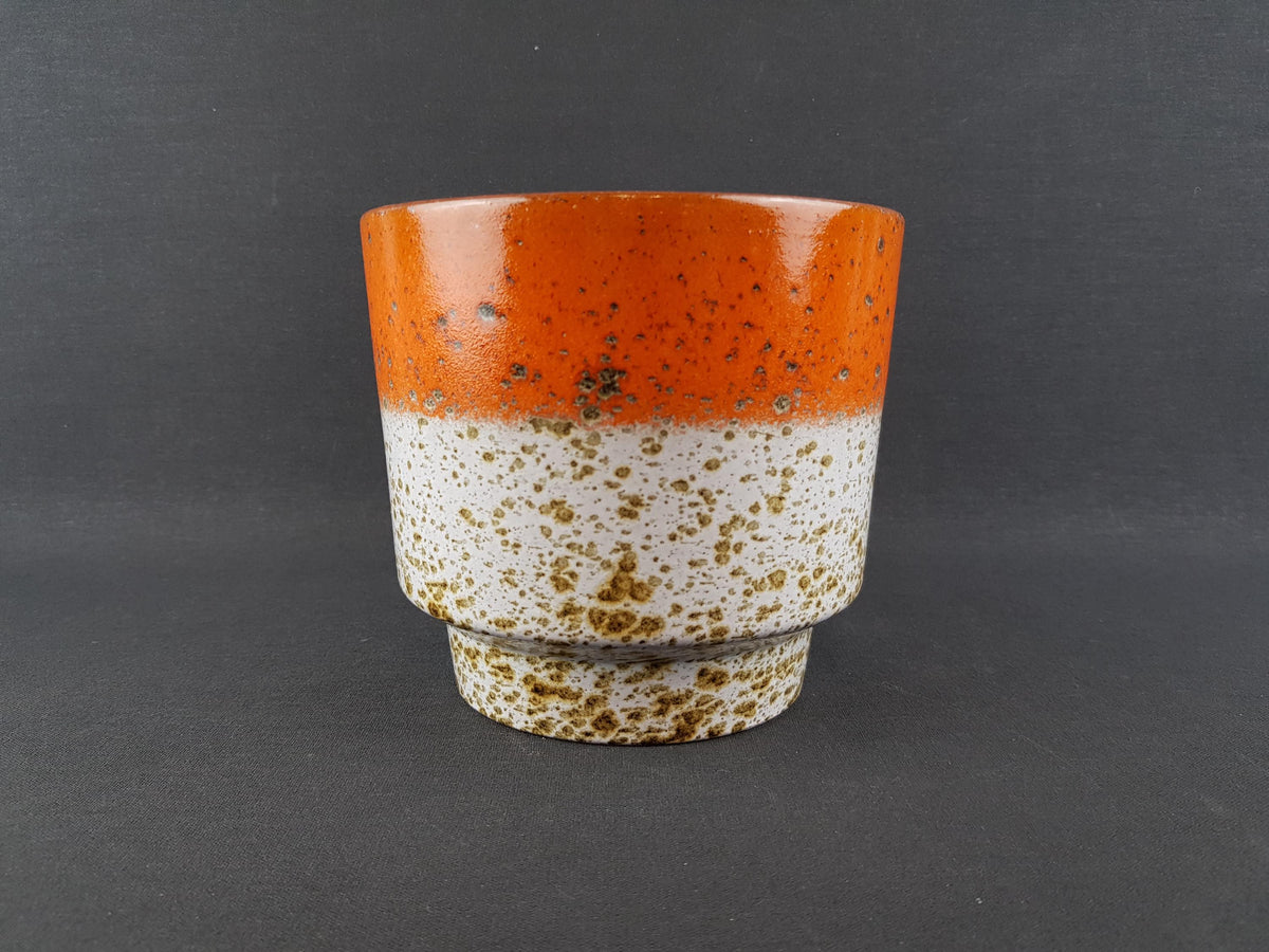 Vintage MAREI KERAMIK Orange Fat Lava Planter / Flower Pot with Berlin decor 12/3 West German Pottery 1970s