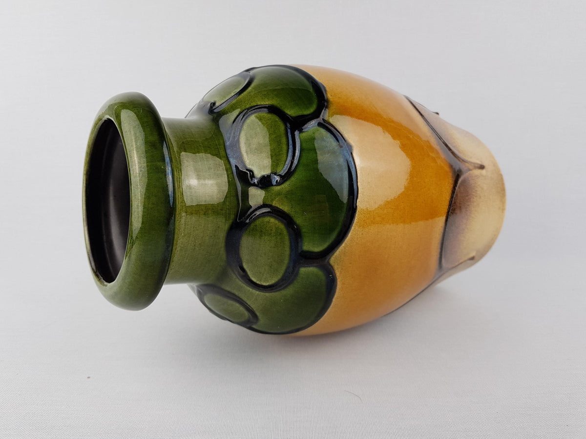 Vintage SCHEURICH KERAMIK Ocher and Green 291-28 West German Pottery 1970s